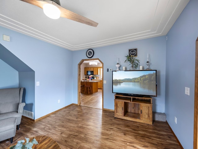 45 Oak Ave S, Maple Lake, MN 55358 - living room with wood finished floors and arched walkways