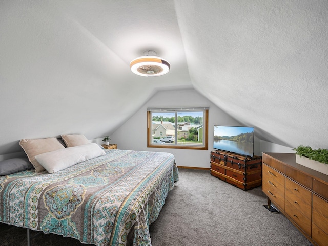 45 Oak Ave S, Maple Lake, MN 55358 - bedroom with carpet, lofted ceiling, and a textured ceiling
