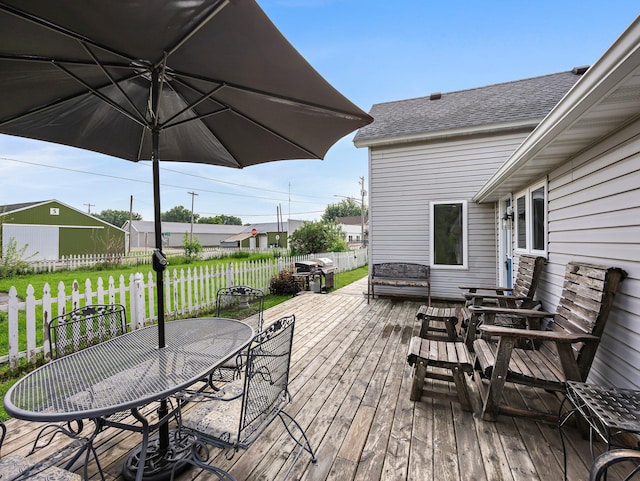 45 Oak Ave S, Maple Lake, MN 55358 - wooden deck with outdoor dining space and grilling area