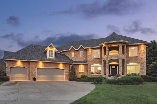 3287 Norcrest Ave N, Baytown Twp, MN 55082 - french provincial home featuring stone siding, driveway, a garage, and a front yard