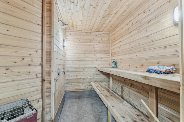 3287 Norcrest Ave N, Baytown Twp, MN 55082 - sauna featuring wooden walls and wooden ceiling