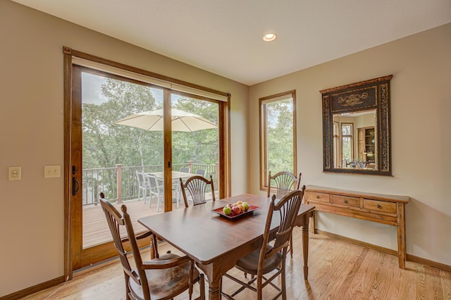 1994 80th St, Somerset, WI 54025 - dining room with plenty of natural light, light wood finished floors, baseboards, and recessed lighting