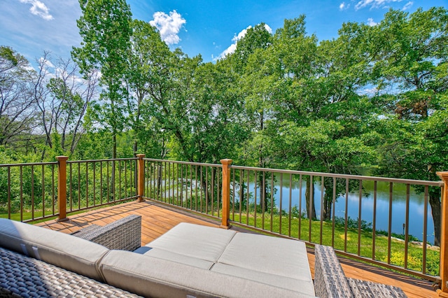 1994 80th St, Somerset, WI 54025 - wooden deck with a water view