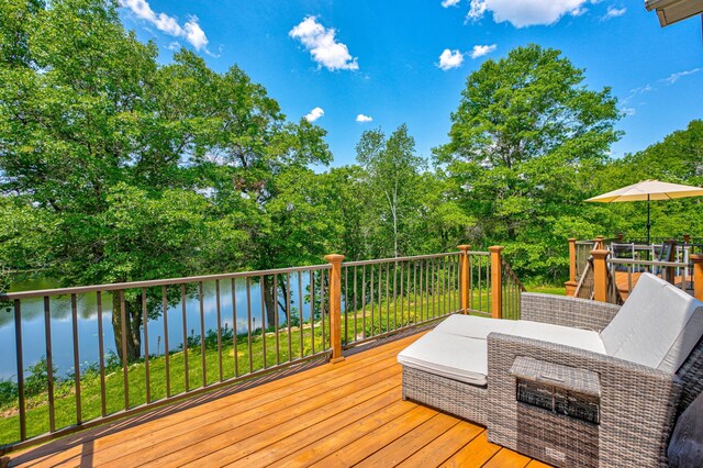 1994 80th St, Somerset, WI 54025 - wooden terrace featuring a water view and view of scattered trees