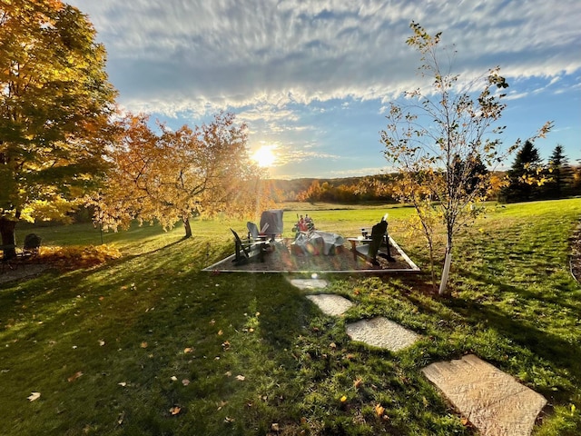 30667 Melanie Way, Collegeville Twp, MN 56374 - view of green lawn with a patio area