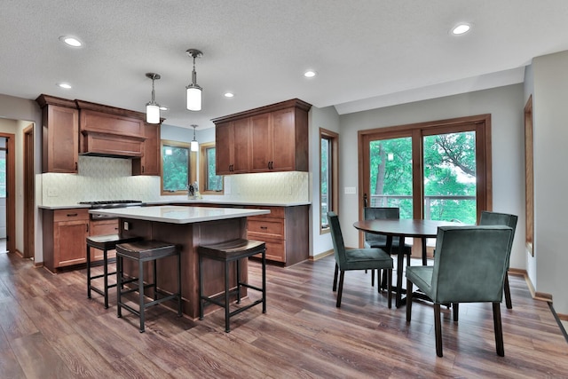 6033 Sargent Ct N, Lino Lakes, MN 55110 - kitchen with baseboards, light countertops, dark wood-style floors, and recessed lighting