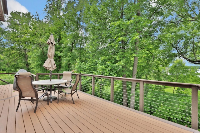6033 Sargent Ct N, Lino Lakes, MN 55110 - wooden deck with outdoor dining space