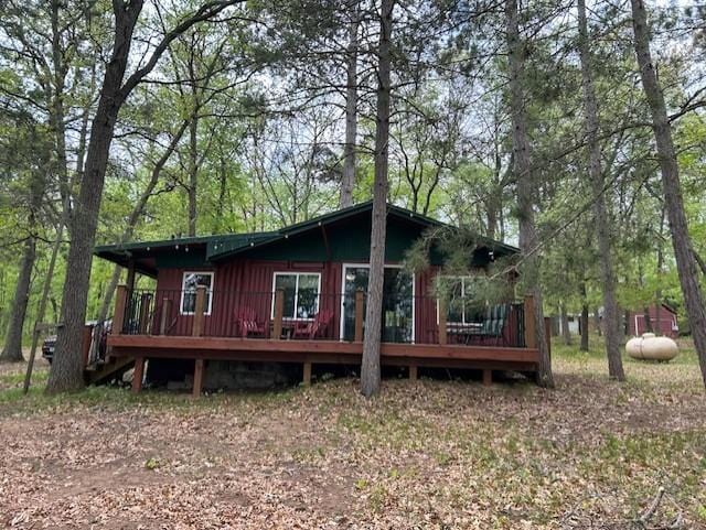 N11464 Fremont Ave, Chicog Twp, WI 54888 - back of property featuring a deck