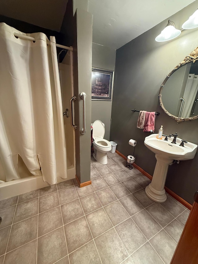306 1st St, Belview, MN 56214 - bathroom with tile patterned floors and a stall shower