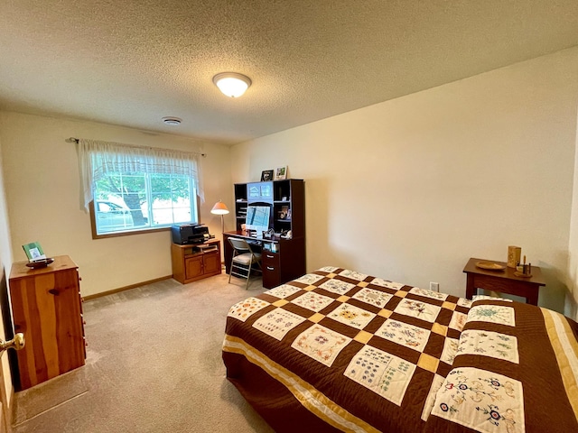 727 Cloud St NW, Bemidji, MN 56601 - bedroom with light colored carpet, a textured ceiling, and baseboards