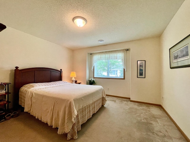 727 Cloud St NW, Bemidji, MN 56601 - bedroom with light carpet, baseboards, and a textured ceiling