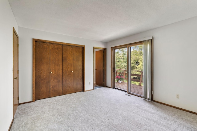 17855 Round Lake Blvd NW, Andover, MN 55304 - unfurnished bedroom with access to outside, carpet floors, and a textured ceiling