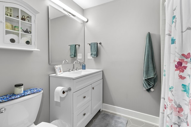 6855 Timber Crest Dr, Maple Grove, MN 55311 - full bathroom with vanity, tile patterned flooring, and curtained shower