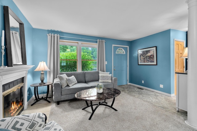 2022 Nokomis Ave, Saint Paul, MN 55119 - living room featuring baseboards and a glass covered fireplace