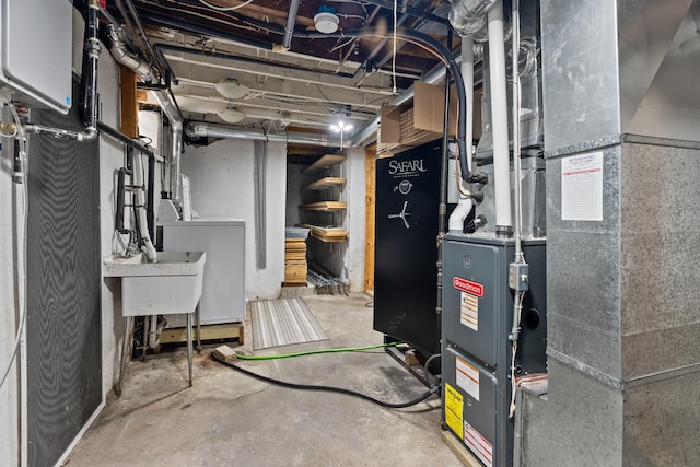2022 Nokomis Ave, Saint Paul, MN 55119 - unfinished basement featuring washer / dryer and a sink