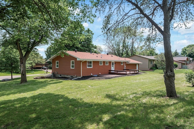 17900 Weaver Lake Dr, Maple Grove, MN 55311 - back of property with a yard and a deck