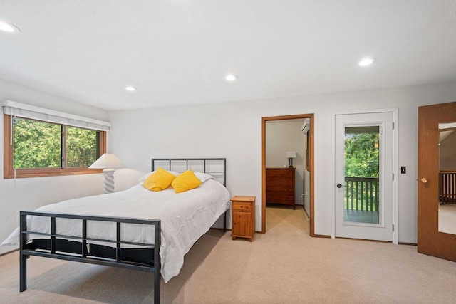 3440 Glenarden Rd, Arden Hills, MN 55112 - bedroom with light carpet, access to outside, and recessed lighting