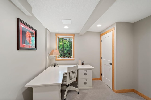 3440 Glenarden Rd, Arden Hills, MN 55112 - home office with light carpet and recessed lighting