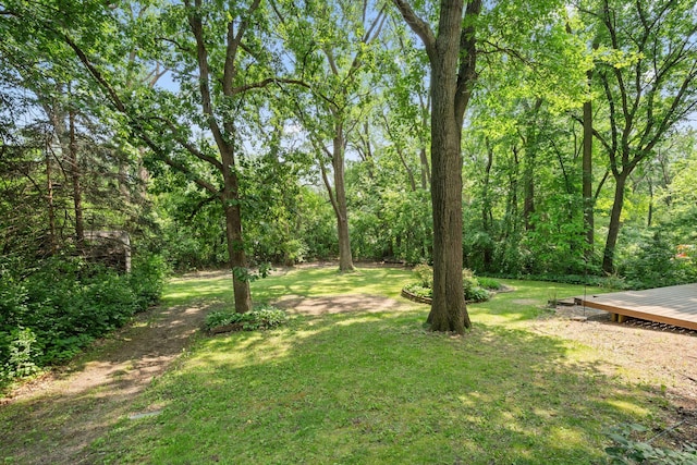 3440 Glenarden Rd, Arden Hills, MN 55112 - view of green lawn with a deck