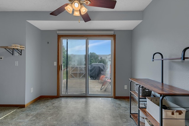 1285 Stone Ridge Rd, Sauk Rapids, MN 56379 - dining area featuring a ceiling fan and baseboards