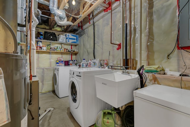 1285 Stone Ridge Rd, Sauk Rapids, MN 56379 - laundry room with independent washer and dryer, water heater, and electric panel