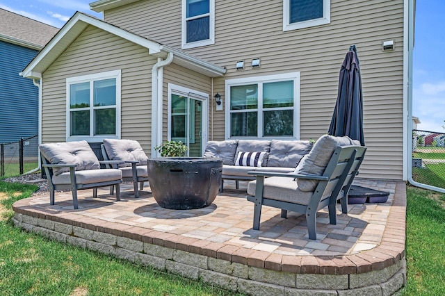 13936 146th Ave N, Dayton, MN 55327 - view of patio featuring an outdoor living space with a fire pit