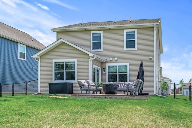 13936 146th Ave N, Dayton, MN 55327 - rear view of house featuring outdoor lounge area and a patio