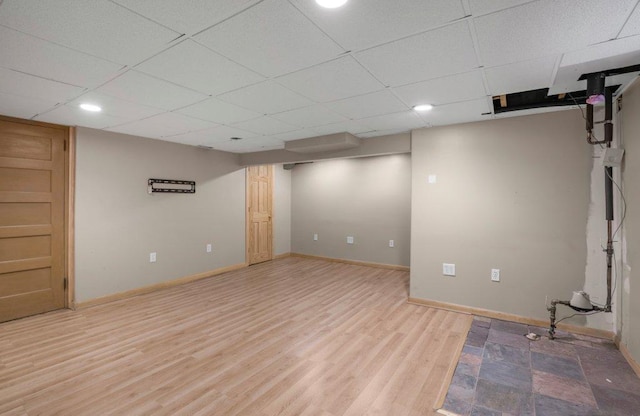 3500 Abbott Ave N, Robbinsdale, MN 55422 - finished basement featuring a drop ceiling, light wood-style floors, and recessed lighting