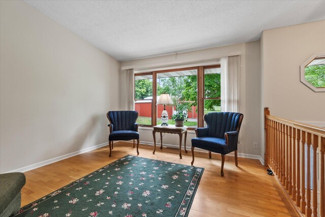 8165 240th St W, Eureka Twp, MN 55044 - living area featuring light wood-style flooring, a textured ceiling, and baseboards