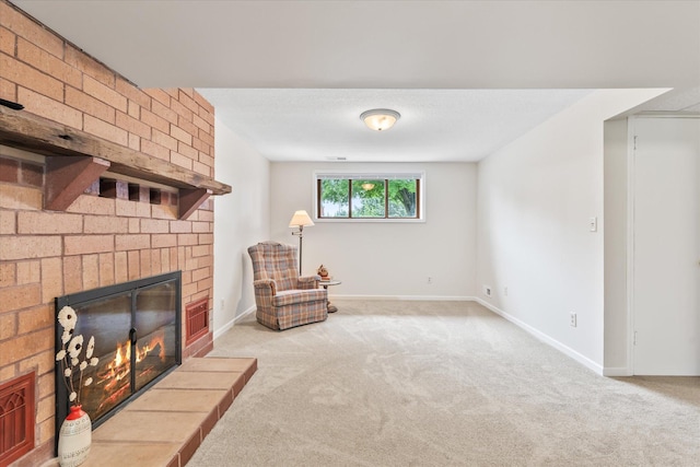 8165 240th St W, Eureka Twp, MN 55044 - living area featuring a fireplace, carpet, and baseboards