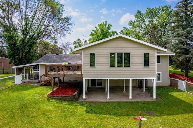 8165 240th St W, Eureka Twp, MN 55044 - back of property with a patio, stairway, a wooden deck, and central AC