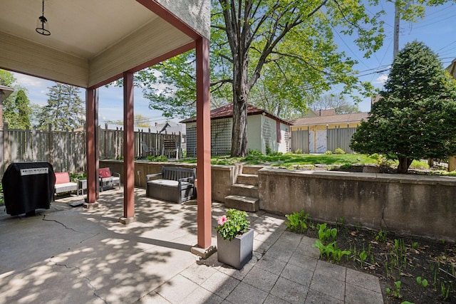 3229 Fremont Ave S, Minneapolis, MN 55408 - view of patio / terrace with an outbuilding and area for grilling