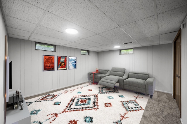 8235 Nicollet Ave S, Bloomington, MN 55420 - carpeted living area featuring a drop ceiling
