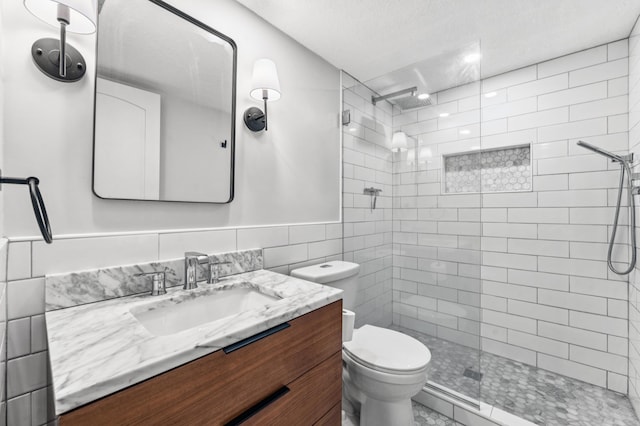 4584 Cedar Lake Rd S Unit 1, Saint Louis Park, MN 55416 - full bath with vanity, walk in shower, and tile walls