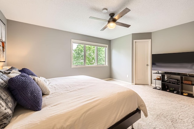 5691 Birch Trl, Shoreview, MN 55126 - carpeted bedroom featuring a textured ceiling, a ceiling fan, and baseboards
