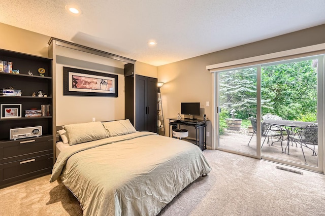 5691 Birch Trl, Shoreview, MN 55126 - bedroom with light colored carpet, access to outside, and recessed lighting