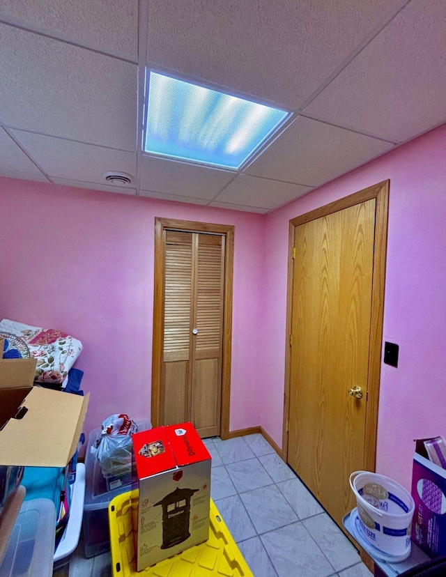 4488 Konieska Rd, Moose Lake, MN 55767 - game room featuring a drop ceiling and light tile patterned floors