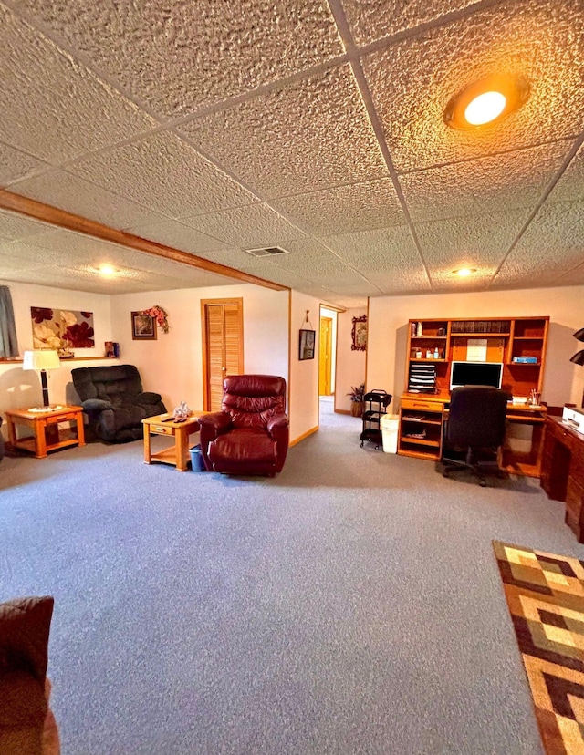4488 Konieska Rd, Moose Lake, MN 55767 - carpeted living area with an office area and baseboards