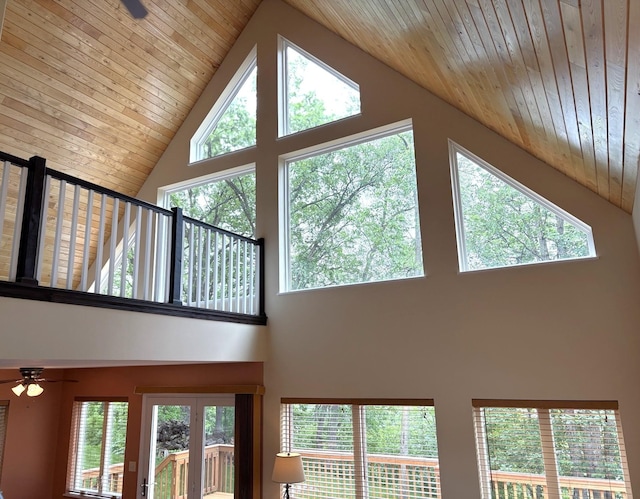 32813 Whispering Springs Loop, Erhard, MN 56534 - detailed view of a ceiling fan and wood ceiling