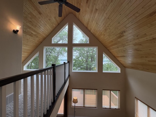 32813 Whispering Springs Loop, Erhard, MN 56534 - detailed view of a ceiling fan and wooden ceiling
