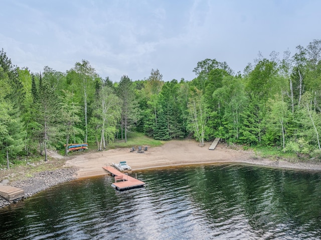 6076 Wynne Ridge Rd, White Twp, MN 55705 - dock area with a water view and a forest view