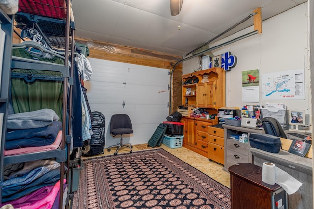 6076 Wynne Ridge Rd, White Twp, MN 55705 - garage with wooden walls