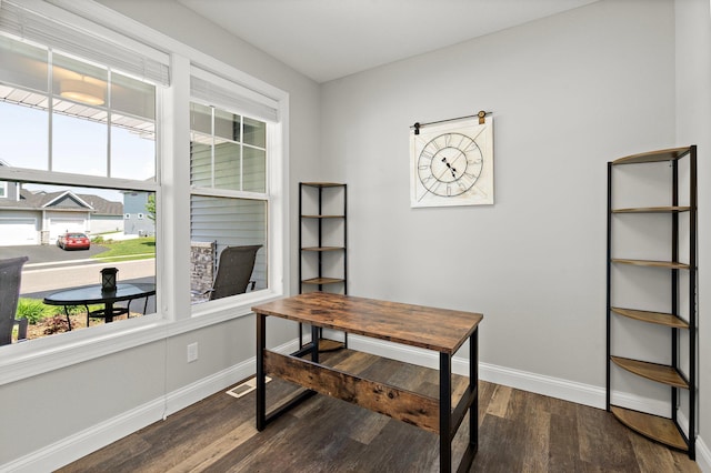 15827 Ethan Trl N, Hugo, MN 55038 - home office with baseboards and dark wood finished floors