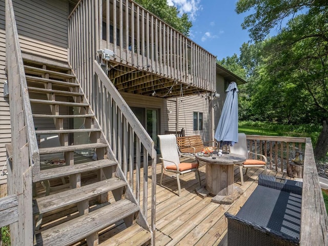 18241 Dahlia St NW, Oak Grove, MN 55011 - wooden deck with stairs