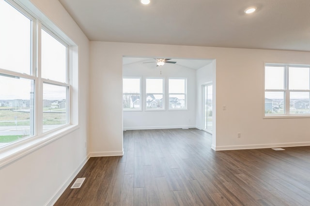 20119 68th Pl, Corcoran, MN 55340 - spare room with ceiling fan, dark wood-style flooring, and recessed lighting