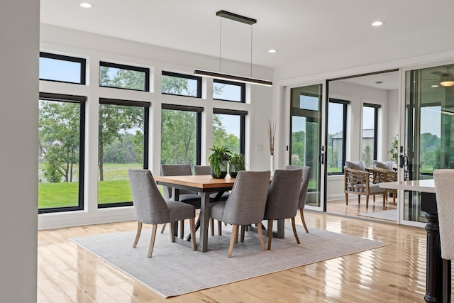 9743 Frontier Ln, Lakeville, MN 55044 - dining room featuring light wood-style floors and recessed lighting