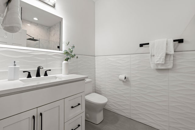 9743 Frontier Ln, Lakeville, MN 55044 - full bath with tile walls, vanity, and walk in shower