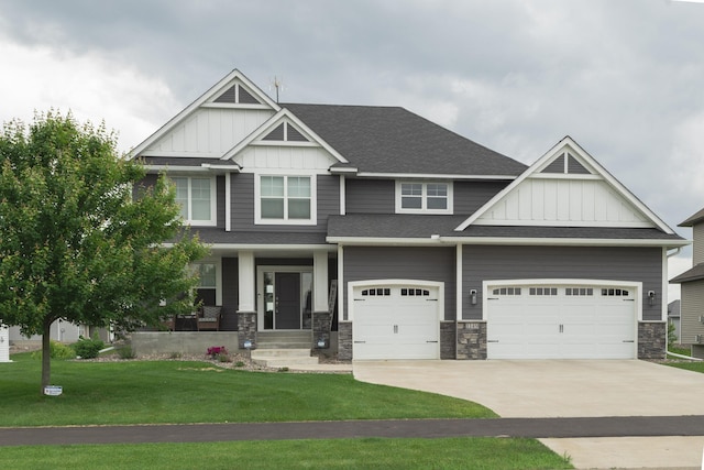 1149 167th Ave NW, Andover, MN 55304 - craftsman inspired home with board and batten siding, a front yard, concrete driveway, and a garage