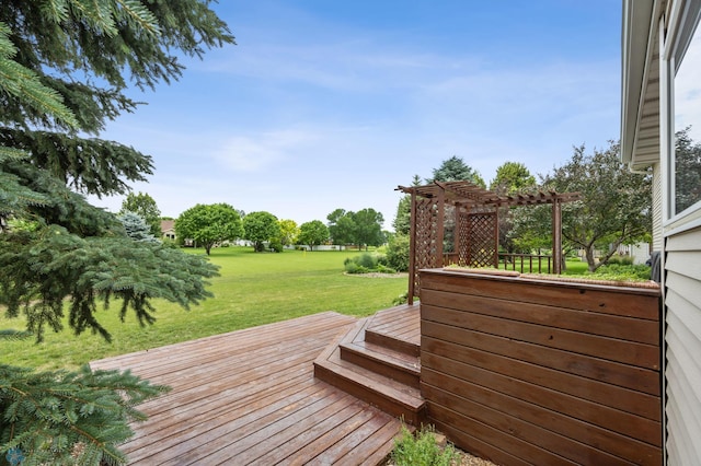 3306 26th Ave S, Fargo, ND 58103 - wooden deck with a pergola and a yard