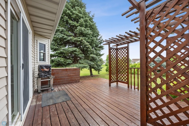3306 26th Ave S, Fargo, ND 58103 - wooden terrace with grilling area and a pergola